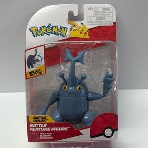 Pokémon Heracross Battle Feature Figure 4.5 Inch Deluxe Action Fig Jazwares C-24